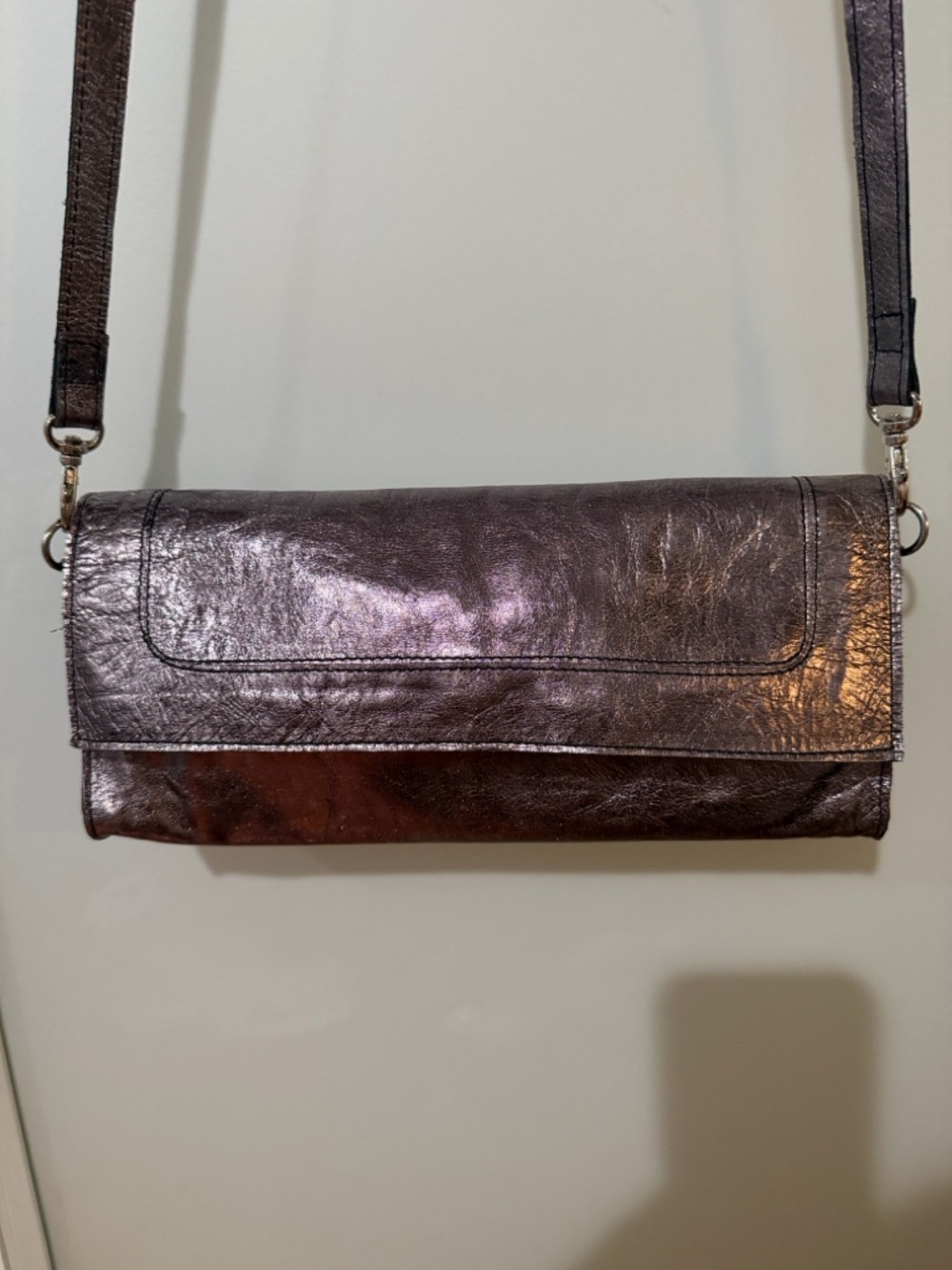 Latico Leather Crossbody Clutch in Metallic Brown - Picture 2 of 9